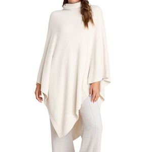 NWT Barefoot Dreams Turtleneck Poncho (Cream) One Size
